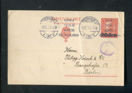 "SCHWEDEN" 1922, Postkarte Mi. P 47 Stempel "STOCKHOLM" Nach Berlin (A1132) - Postal Stationery