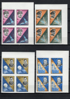 Yemen Arab Republic 1965 Space, Manned Space Flights Set Of 8 Imperf. In Blocks Of 4 MNH - Azië