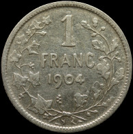 LaZooRo: Belgium 1 Franc 1904 VF / XF - Silver - 1 Franc