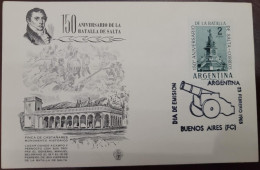 D)1963, ARGENTINA, FIRST DAY COVER, ISSUE, 150° ANNIVERSARY OF THE BATTLE OF SALTA, FINCA DE CASTAÑARES HISTORICAL MONUM - Autres & Non Classés