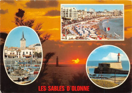 LES SABLES D OLONNE Coucher De Soleil Sur Le Phare Des Barges Le Port De Peche 9(scan Recto-verso) MA1951 - Sables D'Olonne