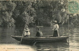 DENOUVAL Andresy Jolie Vue Bord D' EAU BARQUE Pêche En Famille PECHEURS à La LIGNE 47   (scan Recto-verso)MA1938Bis - Andresy