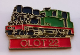 FF411 Pin's SNCF TGV Micheline Locomotive à Vapeur OLOT 22 Espagne Spain Achat Immédiat - TGV