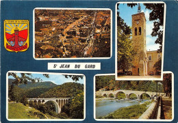 SAINT JEAN DU GARD Vue Aerienne La Tour De L Horloge Le Pot Des Abarines Les Vieux Pont 29(scan Recto-verso) MA1981 - Saint-Jean-du-Gard