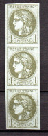 Col40 France Cérès 1870 N° 39C état 1 X Trois Exemplaires Neuf X MH Cote 600,00 € - 1870 Emission De Bordeaux