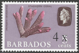 Barbados. 1970 Surcharge. 4c On 5c MH. SG 398. M4096 - Barbades (1966-...)