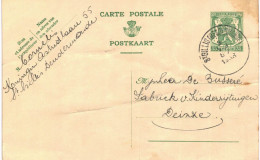 (L01) Entier Postal écrite De St Gillis Dendermonde Vers Deynze - Postkarten 1934-1951