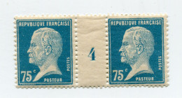 FRANCE N°177 ** TYPE PASTEUR EN PAIRE AVEC MILLESIME 4 ( 1924 ) - Millésime