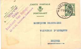 (L01) Entier Postal écrite De Rousselaere Vers Deynze - Postcards 1934-1951