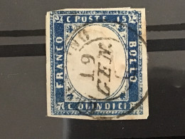 Italy 1863 King Victor Emanuele II 15c Blue Mint SG 5a Yv 10 - Gebraucht