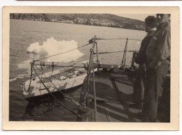 Snapshot Superbe Rare 1949 40s ICEBERG Expédition  FREGATE L'aventure Bateau Voilier Tampon Lieu à Situer Identifier - Boats
