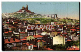 CPA Marseille Vue Generale De Notre Dame De La Garde - Notre-Dame De La Garde, Funicular Y Virgen