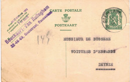 (L01) Entier Postal écrite De Rousselaere Vers Deynze - Cartes Postales 1934-1951