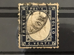 Italy 1862 King Victor Emanuele II 20c Blue Used SG 2 Yv 3 - Used