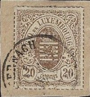 Luxembourg - Luxemburg -  Timbre   Armoiries   1865   20c.  Sur Papier °   Michel 19a - 1859-1880 Armarios