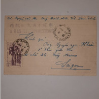 03K6 RARE - ANCIENNE LETTRE ENVELOPPE INDOCHINE 1945 CACHET A BAS LES OPPRESSEURS POSTE RURALE - Asia (Other)