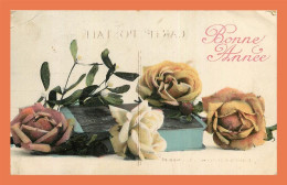 A681 / 029 Bonne Année Rose Fleur - Altri & Non Classificati