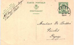 (L01) Entier Postal écrite D'Alost Vers Deynze - Postkarten 1934-1951