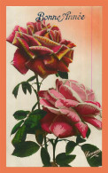 A680 / 509 Bonne Année Rose Fleur - Autres & Non Classés