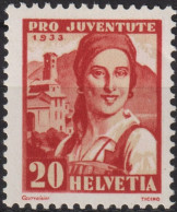 1933 Schweiz / Pro Juventute ** Mi:CH 268, Yt:CH 269, Zum:CH J67, Tessinerin - Unused Stamps