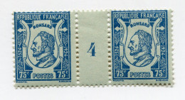 FRANCE N°209 ** RONSARD EN PAIRE AVEC MILLESIME 4 ( 1924 ) - Millésimes