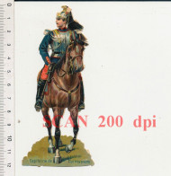 Image Chromo Ancienne Chocolat Poulain Découpi Capitaine De Cuirassiers Histoire De France Cuirassier à Cheval CP-601 - Poulain