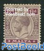 Malta 1921 6d, WM Script-CA, Stamp Out Of Set, Unused (hinged) - Malta