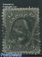 United States Of America 1861 12c Black, With Grill, Light Diagonal Folding, Used Stamps - Usados