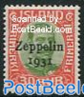 Iceland 1931 30A, Stamp Out Of Set, Unused (hinged), Transport - Zeppelins - Neufs