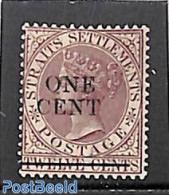 Malaysia 1892 Straits Settlements, 1c On 12c, Stamp Out Of Set, Unused (hinged) - Other & Unclassified