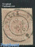 Luxemburg 1865 1c Brownorange, Used, Used Stamps - Gebruikt