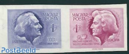 Hungary 1956 Stamp Day 2v, Imperforated, Mint NH, Performance Art - Music - Stamp Day - Unused Stamps