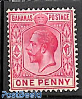 Bahamas 1912 1d, WM Mult. Crown-CA, Stamp Out Of Set, Unused (hinged) - Andere & Zonder Classificatie