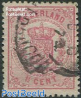 Netherlands 1869 1.5c, Pink, Perf. 13.25, Small Holes, Used Stamps - Usati