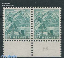 Switzerland 1936 5c, Double Embossed, Mint NH - Ungebraucht