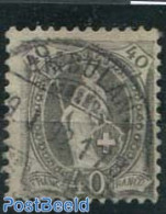 Switzerland 1882 40c, Dark Turkish-grey, 1X, Perf. 11.75:11.25, Used Stamps - Oblitérés