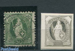 Switzerland 1907 50c Retouched (see Expl. Picture),short Bottom Prf, Used Stamps - Usados