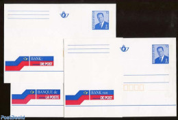 Belgium 1995 Postcard Set, Postal Bank (3 Cards), Unused Postal Stationary, Various - Banking And Insurance - Brieven En Documenten