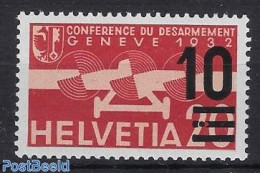 Switzerland 1936 Airmail Overprint, With Point In Centre Line Cert., Mint NH - Ungebraucht