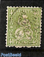 Switzerland 1862 40c, Green, Used, Used Stamps - Gebraucht