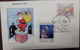 D)1974, ARGENTINA, FIRST DAY COVER, ISSUE, CHRISTMAS PAINTINGS, V. CAMPANELLA, R.SOLDI, FDC - Other & Unclassified