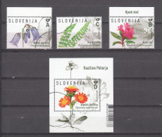 ESLOVENIA 2024 - FLORES - FLEURS - FLOWERS - MUESTRA-SPECIMEN A FACIAL - 1 HOJITA + 3 SELLOS - Slovénie