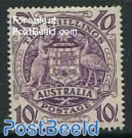 Australia 1949 10Sh, Stamp Out Of Set, Mint NH, History - Nature - Coat Of Arms - Animals (others & Mixed) - Birds - W.. - Nuovi