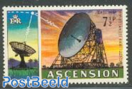 Ascension 1971 7.5p, Stamp Out Of Set, Mint NH, Science - Transport - Telecommunication - Space Exploration - Télécom