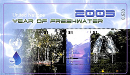 Micronesia 2003 Int. Fresh Water Year 3v M/s, Mint NH, Nature - Environment - Water, Dams & Falls - Protection De L'environnement & Climat