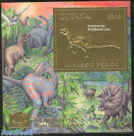 Guyana 1994 Tyrannosaurus S/s, Gold, Mint NH, Nature - Prehistoric Animals - Prehistorisch