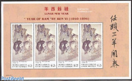 Grenada Grenadines 2003 Year Of The Ram S/s, Mint NH, Nature - Various - Animals (others & Mixed) - Cattle - New Year .. - New Year