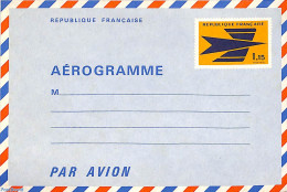 France 1970 Aerogramme 1.15 Blue/yellow, Unused Postal Stationary - Brieven En Documenten