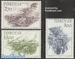 Faroe Islands 1986 Old Bridges 3v, Mint NH, Art - Bridges And Tunnels - Puentes