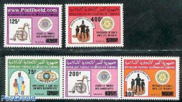 Comoros 1988 Lions, Rotary 5v, Mint NH, Health - Various - Disabled Persons - Lions Club - Rotary - Handicaps